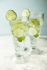 Lime and cucumber lemonade