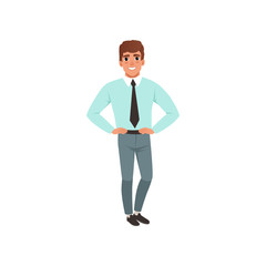 Young man, academic student, stage of growing up concept vector Illustration