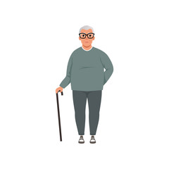 Senior man, grandfather, stage of growing up concept vector Illustration on a white background