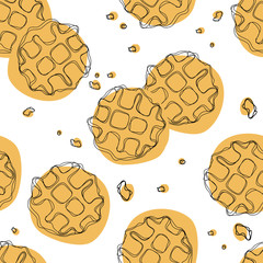 Waffle background. Seamless pattern