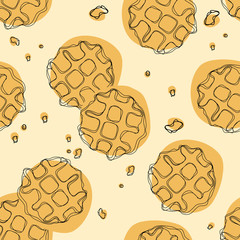 Waffle background. Seamless pattern