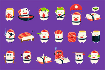 Humanized Sushi Character Japan Themed Activities Set