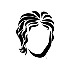 the head of a young man, drawing a smooth black lines