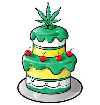 Jamaican Cake  Cartoon Isolated On White