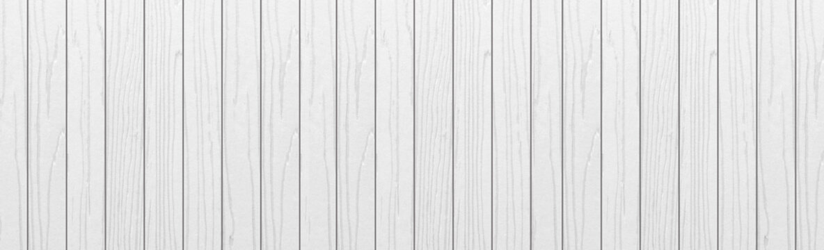 Panorama of Vintage white wood wall background seamless
