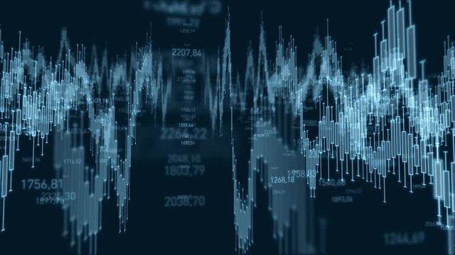 Stock market chart graph on technology abstract background