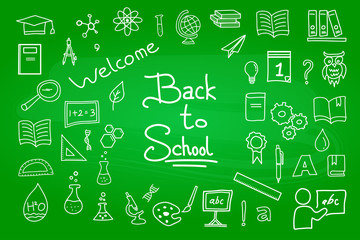 School education doodle set , hand drawn vector design elements