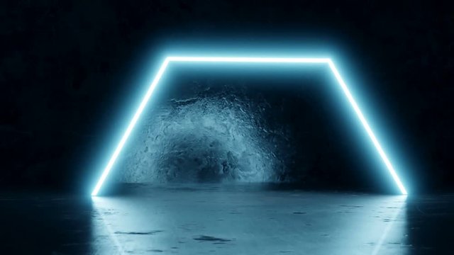 Animation von Abstraktem Grunge Hintergrund mit leuchtendem Sechseck. 