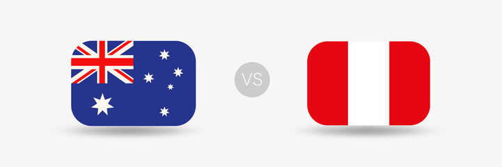 Australien VS Peru - Flaggen