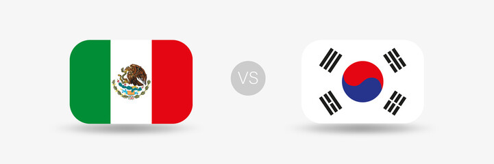 Mexiko VS S&uuml;dkorea - Flaggen