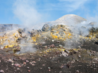 Craters of Etna, Colorful volcanic fields in mount Etna