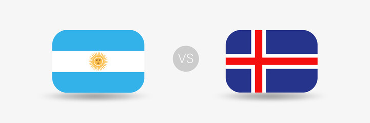 Argentinien VS Island - Flaggen