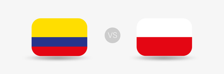 Kolumbien VS Polen - Flaggen