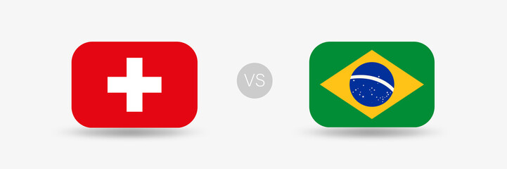 Schweiz VS Brasilien - Flaggen