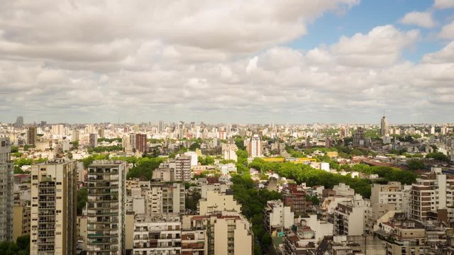Time-lapse view of the skyline of the city on September 7, 2016 in Buenos Aires, Argentina.