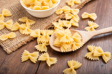 Fototapeta premium Pasta on wooden background