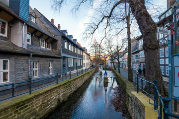 Obraz premium Old town in Magdeburg during autumn, Germany