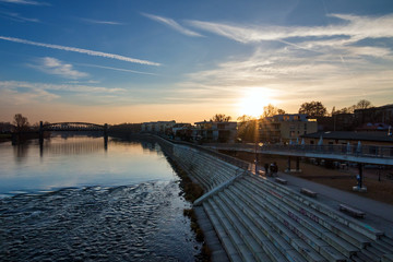 Naklejka premium Old town in Magdeburg during autumn, Germany
