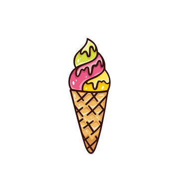 Ice cream on white