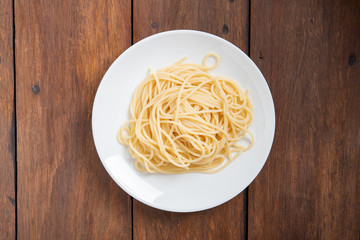 Pasta on wooden background