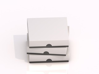 3d rendering blank boxes isolated on white background
