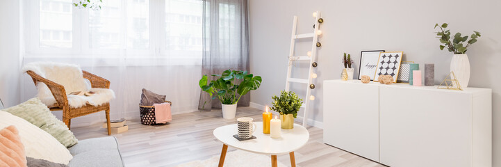 Decorations in scandinavian living room © Dariusz Jarzabek