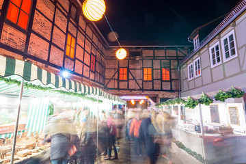 Christmas Market in Magdeburg. People are celebrating christmas