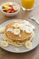 Banana Coconut Pancakes