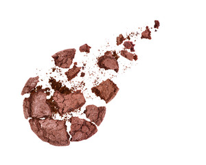 broken biscuits on white background