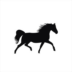 Fototapeta na wymiar Vector silhouette of a running horse