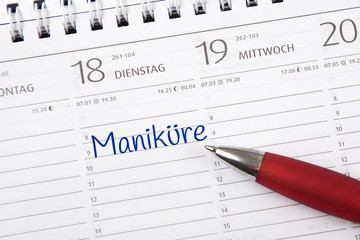 Eintrag im Kalender: Maniküre