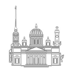 Saint Petersburg black contour outline cityscape. Vector set for travel infographics. Perfect to use for printing on tshirts, mugs, caps, logos, mascots or other advertising and web design projects