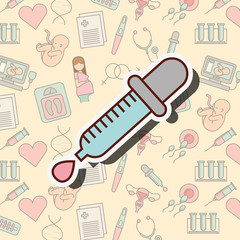 pregnancy fertilization big tube blood test vector illustrtion