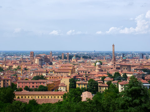 Panoramic view over Bologna, Italy