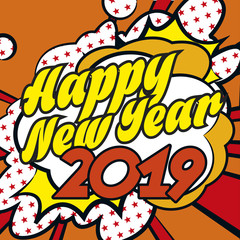 Bonne Année 2019 carte popart 2B