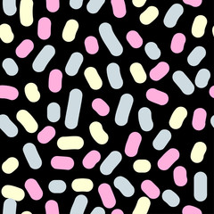 Abstract pastel colored seamless pattern. Modern swatch paint for birthday card, kids party invitation, wallpaper, holiday wrapping paper, shop sale poster, bag print, t shirt, workshop advertising.