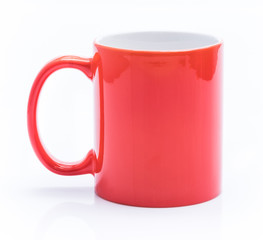 Red cup isolated on a white background