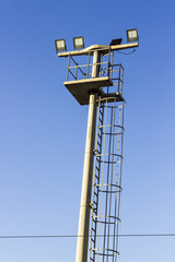 Wide shot of railway industrial light in Turkey