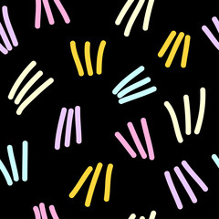 Abstract pastel colored seamless pattern. Modern swatch paint for birthday card, kids party invitation, wallpaper, holiday wrapping paper, shop sale poster, bag print, t shirt, workshop advertising.