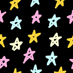 Obraz premium Abstract pastel colored seamless pattern. Modern swatch paint for birthday card, kids party invitation, wallpaper, holiday wrapping paper, shop sale poster, bag print, t shirt, workshop advertising.