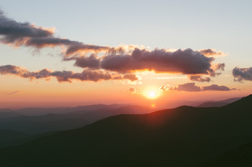 Sunset Sun cloud mountains