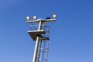 close-up shot of railway industrial light