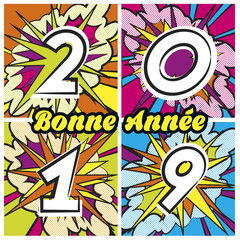 Bonne Année 2019 carte popart 5