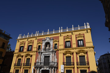 Fototapeta na wymiar Architecture in Malaga which is the Capital city of the province of Andalucia in Southern Spain.