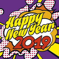 Bonne Année 2019 carte popart 1B