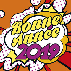 Bonne Année 2019 carte popart 2