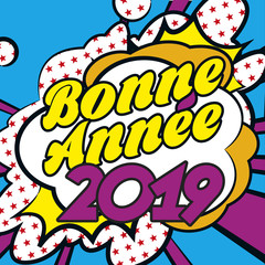 Bonne Année 2019 carte popart 3