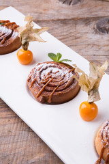 Freshly baked cinnamon rolls