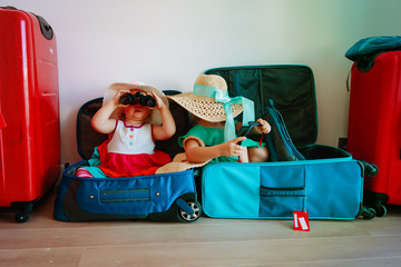 little girls enjoy packing and travel