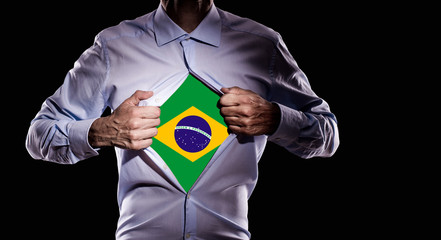 Tifoso del Brasile - obrazy, fototapety, plakaty